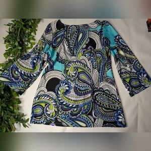Melissa Paige Petite Paisley Stretchy Spandex Top Size Small Petite.